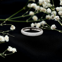 Pave Set Cubic Zirconia Eternity Wedding Band for Women