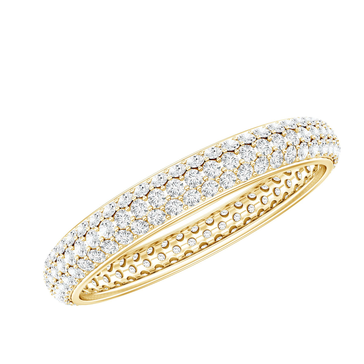Pave Set Cubic Zirconia Eternity Wedding Band for Women