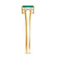 Emerald cut emerald and diamond 3-stone promise ring for her, featuring sparkling gemstones set in a elegant ring by Rosec Jewels