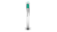 Natural Emerald Heart Eternity Ring in Channel Setting