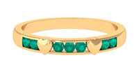 Natural Emerald Heart Eternity Ring in Channel Setting