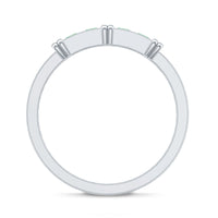 Princess Cut Real Emerald Band Ring in Channel Setting