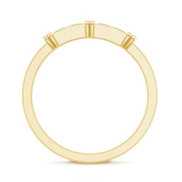 Princess Cut Real Emerald Band Ring in Channel Setting