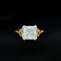 Moissanite Princess Cut Engagement Ring With Celtic Knot Design
