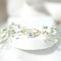 3 Carat Moissanite Cushion Cut Hidden Halo Engagement Rings