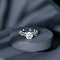 3 Carat Cushion Cut Moissanite Engagement Ring with Filigree Details
