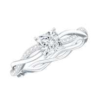 Princess Cut Moissanite Braided Engagement Ring for Women