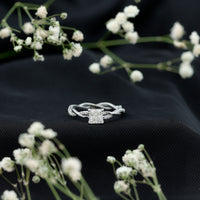 Princess Cut Moissanite Braided Engagement Ring for Women
