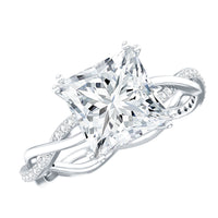 3 CT Princess Cut Moissanite Engagement Ring in Double Prong Setting