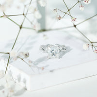 3 CT Princess Cut Moissanite Engagement Ring in Double Prong Setting