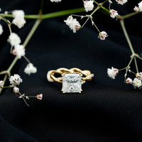 3 CT Princess Cut Moissanite Engagement Ring in Double Prong Setting