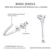 Marquise and Round Shape Natural Diamond Wrap Ring