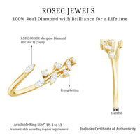 Marquise and Round Shape Natural Diamond Wrap Ring
