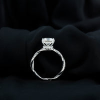 Certified 3 Carat Moissanite Princess Cut Engagement Ring with Braided Shank