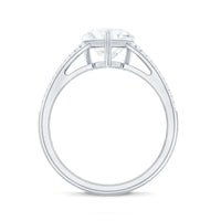 Certified Moissanite Heart Engagement Ring with Side Stones