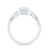 Bezel Set Emerald Cut Moissanite Celtic Engagement Ring