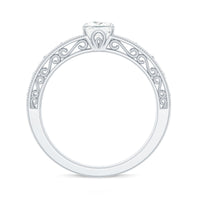 Princess Cut Solitaire Moissanite Filigree Engagement Ring
