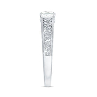 Princess Cut Solitaire Moissanite Filigree Engagement Ring