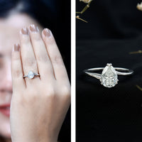 Pear Engagement Ring With Certified Moissanite