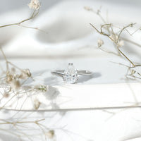 Pear Engagement Ring With Certified Moissanite