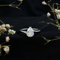 Pear Engagement Ring With Certified Moissanite