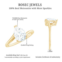 Pear Engagement Ring With Certified Moissanite