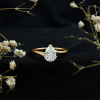 Pear Engagement Ring With Certified Moissanite