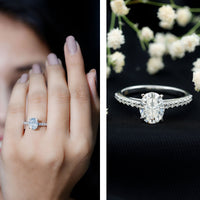 Brilliant Cut Moissanite Oval Engagement Ring