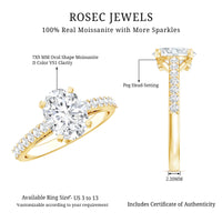 Brilliant Cut Moissanite Oval Engagement Ring