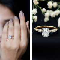 Brilliant Cut Moissanite Oval Engagement Ring