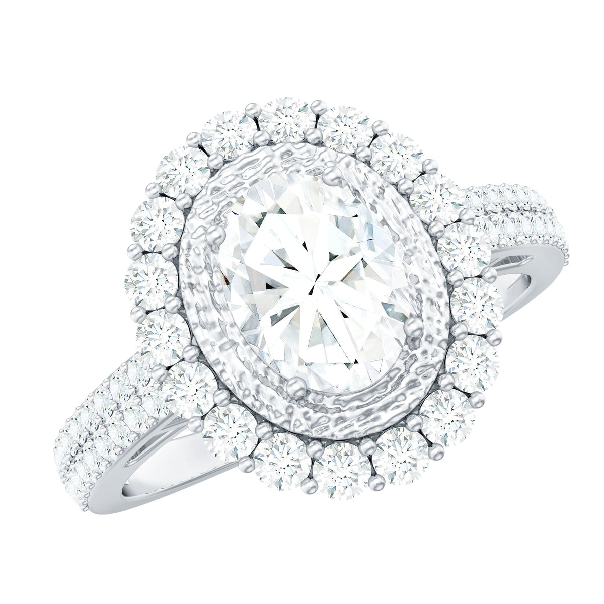 3.25 CT Vintage Inspired Zircon Oval Engagement Ring