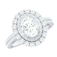 3.25 CT Vintage Inspired Zircon Oval Engagement Ring