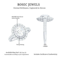 3.25 CT Vintage Inspired Zircon Oval Engagement Ring