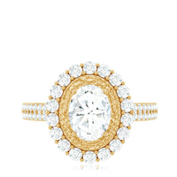 3.25 CT Vintage Inspired Zircon Oval Engagement Ring