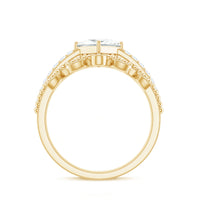 Brilliant Cut Moissanite Vintage Bridal Ring Set