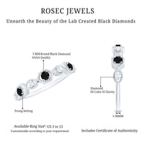 Certified Lab Grown Black and White Diamond Half Eternity Ring