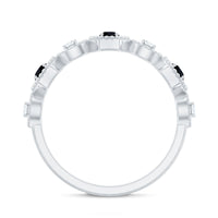 Certified Lab Grown Black and White Diamond Half Eternity Ring