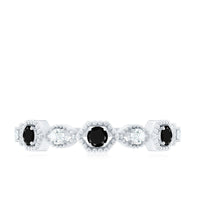 Certified Lab Grown Black and White Diamond Half Eternity Ring