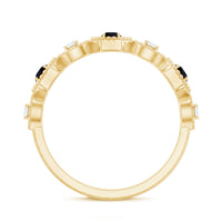 Certified Lab Grown Black and White Diamond Half Eternity Ring