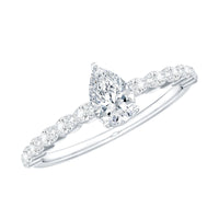 Pear Shape Solitaire Moissanite Promise Ring For Her