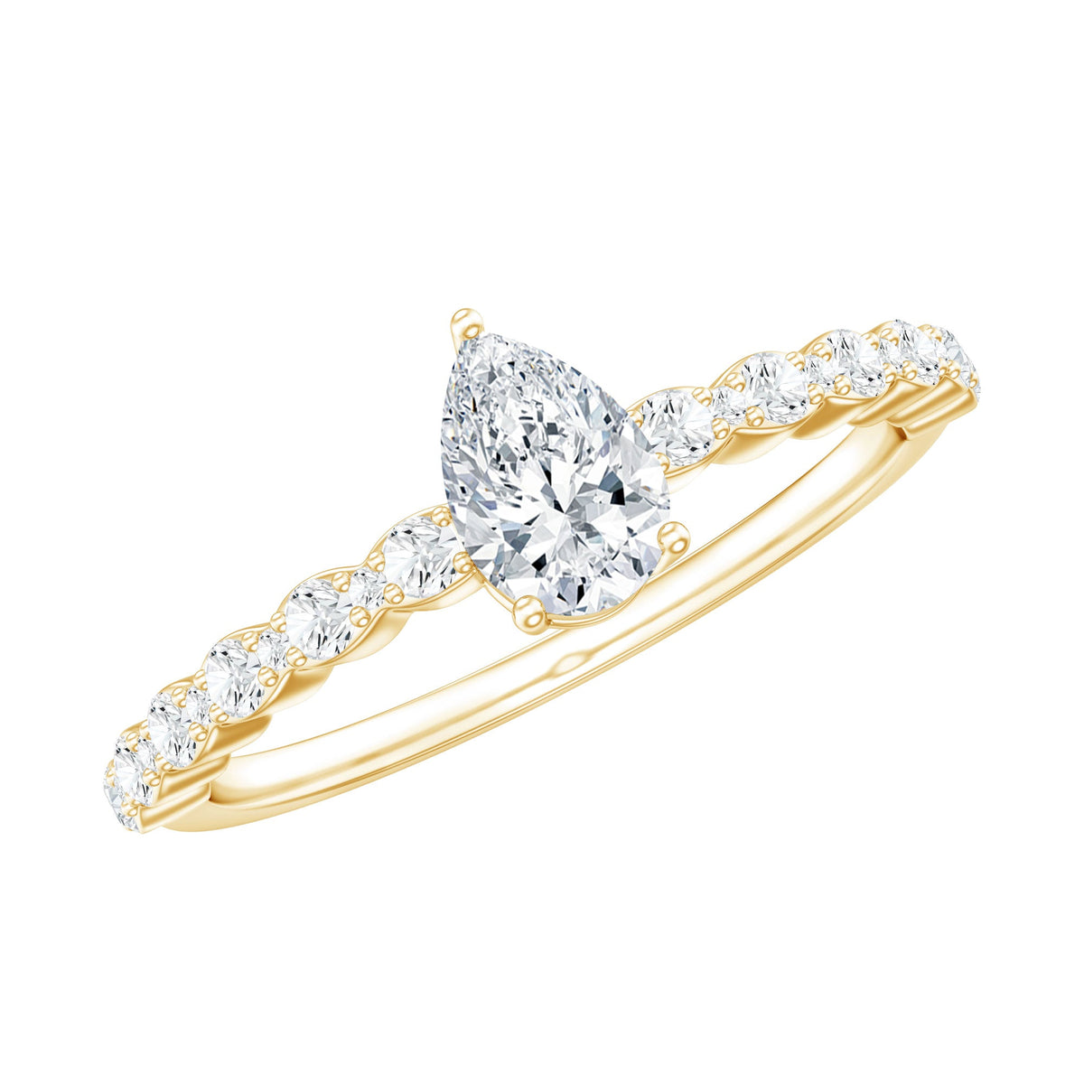 Pear Shape Solitaire Moissanite Promise Ring For Her