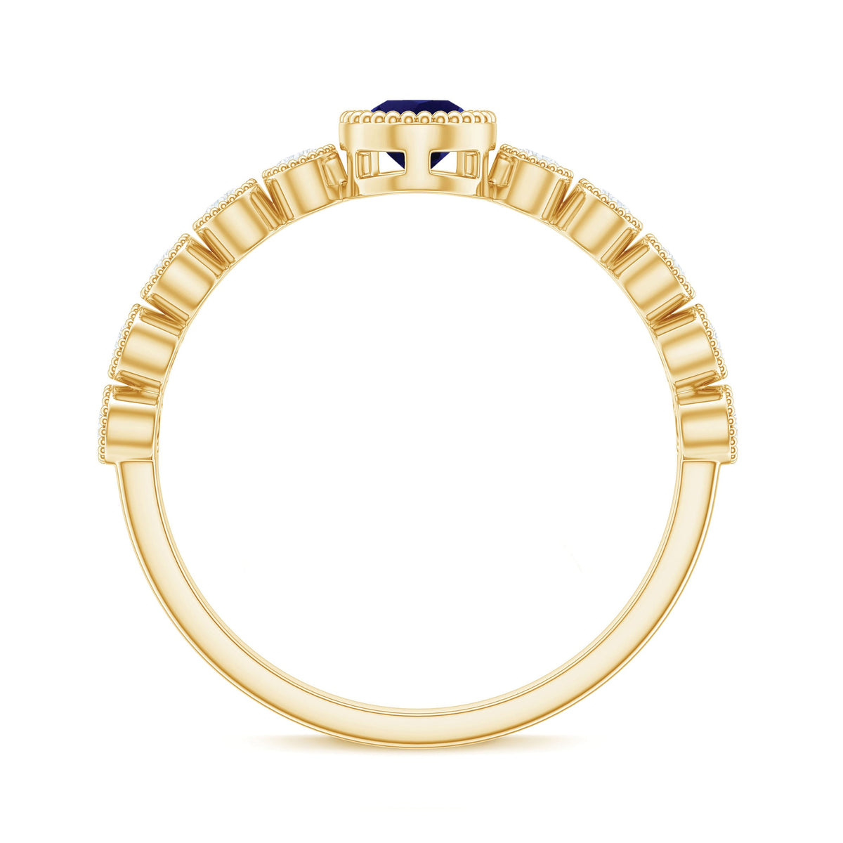 Pear cut 0.5 carat blue sapphire engagement ring with diamonds by Rosec Jewels, featuring a elegant blue sapphire centerpiece and sparkling accents.