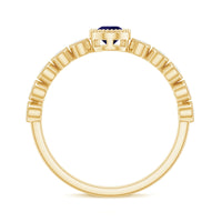 Pear cut 0.5 carat blue sapphire engagement ring with diamonds by Rosec Jewels, featuring a elegant blue sapphire centerpiece and sparkling accents.