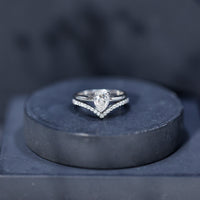 Pear Cut Solitaire Moissanite Engagement Ring with Enhancer