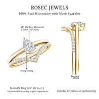 Pear Cut Solitaire Moissanite Engagement Ring with Enhancer