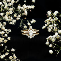 Brilliant Cut Moissanite Trio Wedding Ring Set For Women