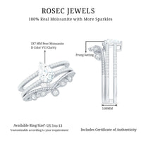 Pear Moissanite Double Band Engagement Ring with Enhancer