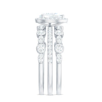 Pear Shaped Cubic Zirconia Trio Wedding Ring Set for Women
