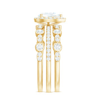Pear Shaped Cubic Zirconia Trio Wedding Ring Set for Women