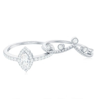Marquise Cut Moissanite Vintage Wedding Ring Set